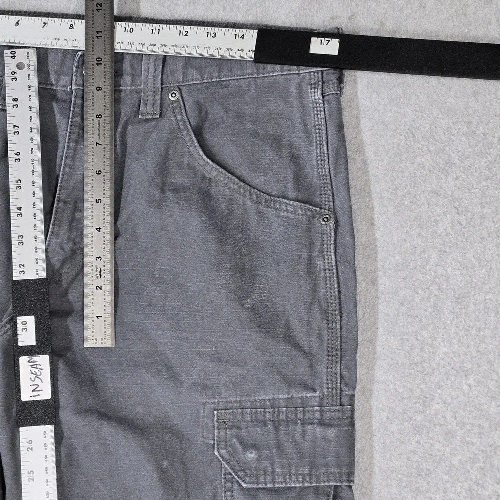 Wrangler Men Pants 34 Gray Cargo Ripstop Work Utility Straight 30